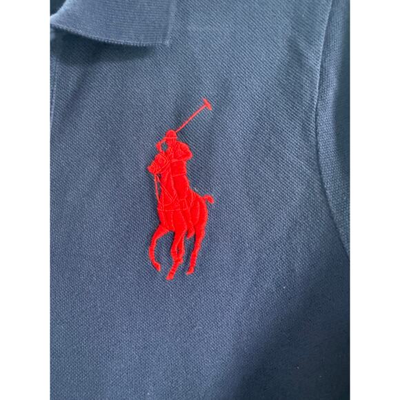 Vintage Y2K Ralph Lauren Sport Dress Skinny Polo USA Flag Pony Size Medium Blue - Picture 5 of 8